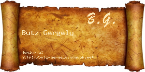 Butz Gergely névjegykártya